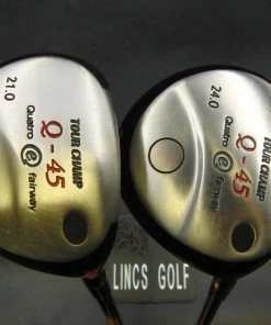 Japanese Set Of 2 X Tour Champ Q-45 21° & 24° Woods Regular Graphite Shafts