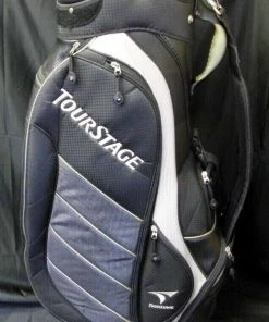 7 Division Bridgestone TourStage Black Silver Cart Trolley Golf Clubs Bag