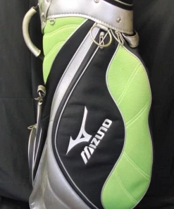 5 Division Mizuno Silver Black & Green Tour Trolley Cart Golf Bag