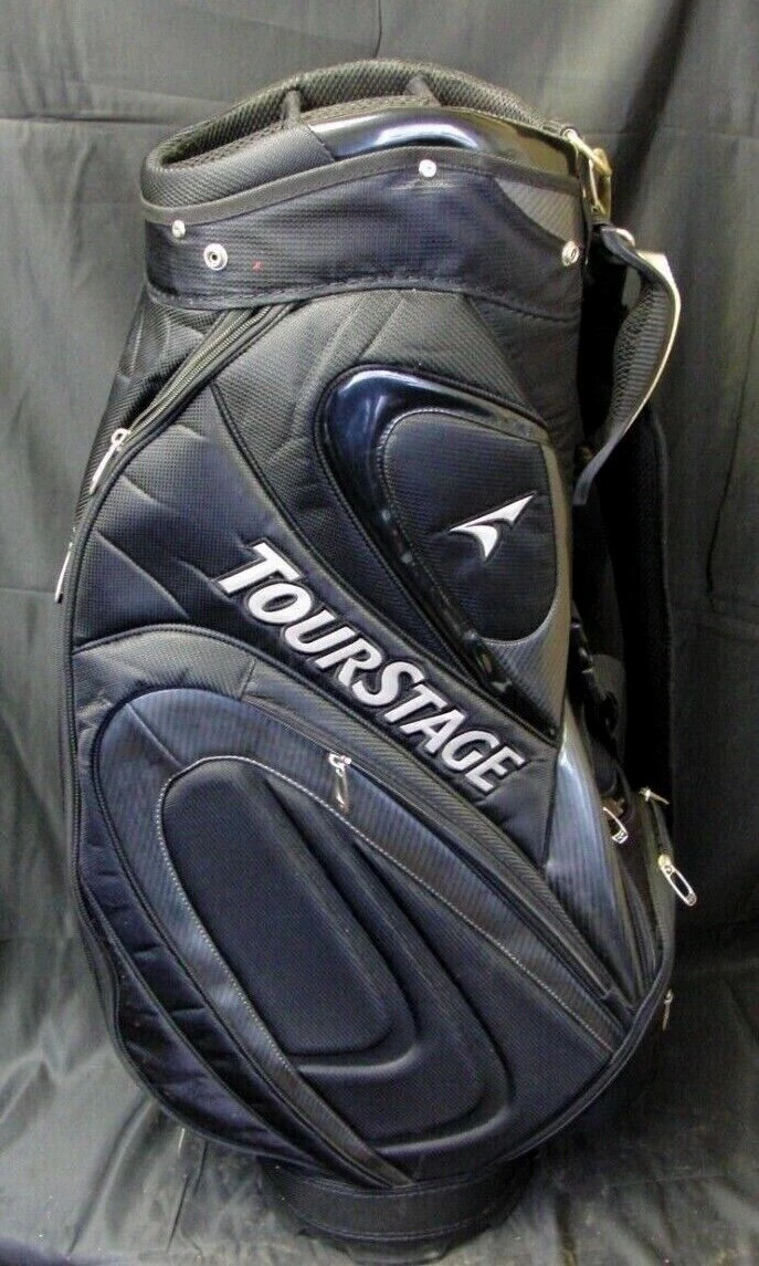 5 Division Bridgestone Tourstage Black & Silver Tour Cart Golf Clubs Bag 3 5 Division Bridgestone Tourstage Black & Silver Tour Cart Golf Clubs Bag