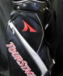 5 Division Bridgestone TourStage Black Red Dark Blue Cart Trolley Golf Clubs Bag