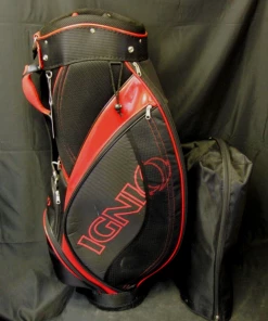 Japanese 5 Division Ignio Black & Red Tour Trolley Cart Golf Bag