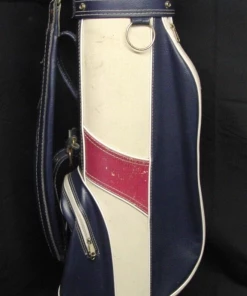 Vintage 6 Division Vintage Ben Hogan Cream Blue Red Trolley Cart Golf Bag