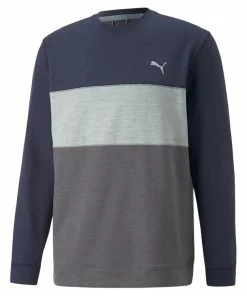 Puma Cloudspun Colourblock Crew Neck Golf Mid Layer 535458