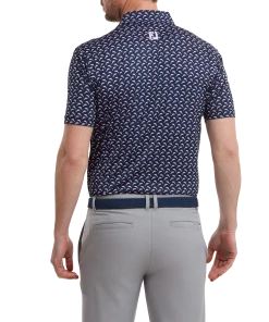 FootJoy Leaping Dolphins Print Lisle Golf Shirt 88351 -Mens Sales Store FJ 88351 03