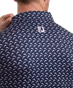 FootJoy Leaping Dolphins Print Lisle Golf Shirt 88351 -Mens Sales Store FJ 88351 05