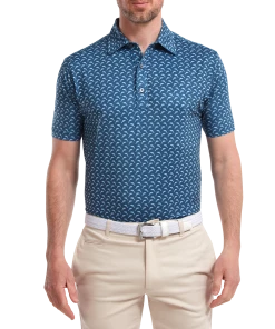 FootJoy Leaping Dolphins Print Lisle Golf Shirt 88353 -Mens Sales Store FJ 88353 02 1
