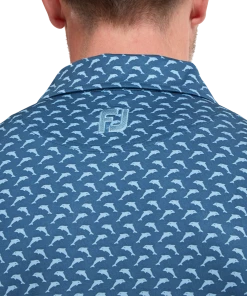 FootJoy Leaping Dolphins Print Lisle Golf Shirt 88353 -Mens Sales Store FJ 88353 05