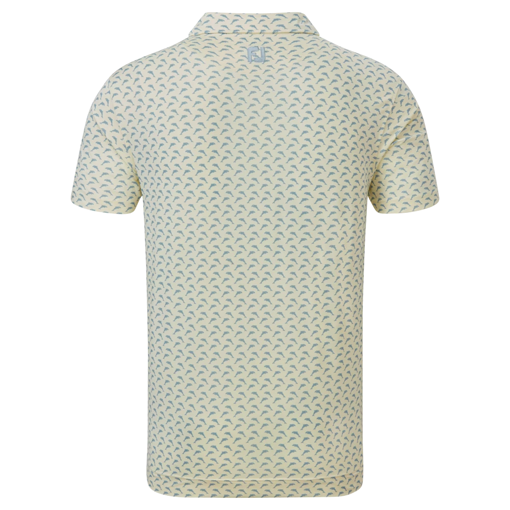 FootJoy Leaping Dolphins Print Lisle Golf Shirt 88354 4 FootJoy Leaping Dolphins Print Lisle Golf Shirt 88354 - Image 2