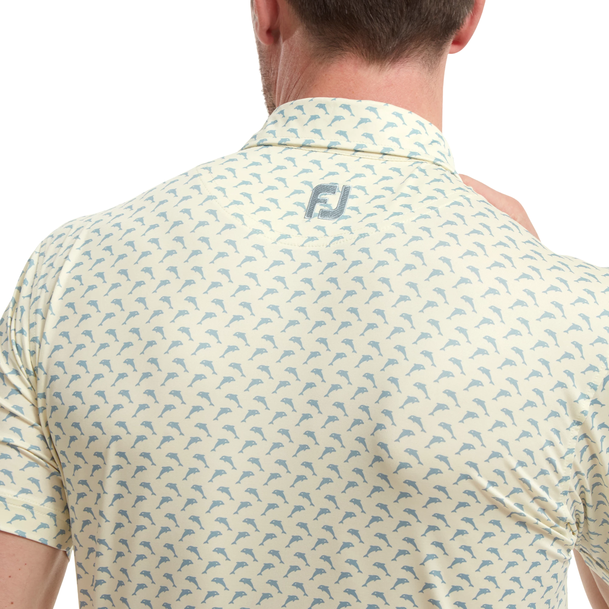 FootJoy Leaping Dolphins Print Lisle Golf Shirt 88354 7 FootJoy Leaping Dolphins Print Lisle Golf Shirt 88354 - Image 5