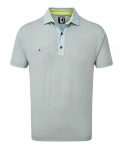 FootJoy Heather Pique With Pinstripe Trim Golf Polo Shirt 84389