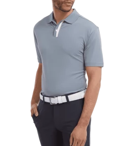 FootJoy Solid Stripe Placket Pique Golf Shirt 88381 9 FootJoy Solid Stripe Placket Pique Golf Shirt 88381 -Mens Sales Store FootJoy Solid Stripe Placket Pique Golf Shirt 15