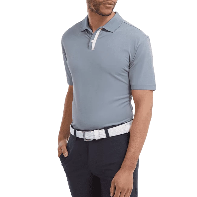 FootJoy Solid Stripe Placket Pique Golf Shirt 88381 6 FootJoy Solid Stripe Placket Pique Golf Shirt 88381 - Image 4