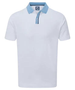 FootJoy Solid Stripe Placket Pique Golf Shirt 88382