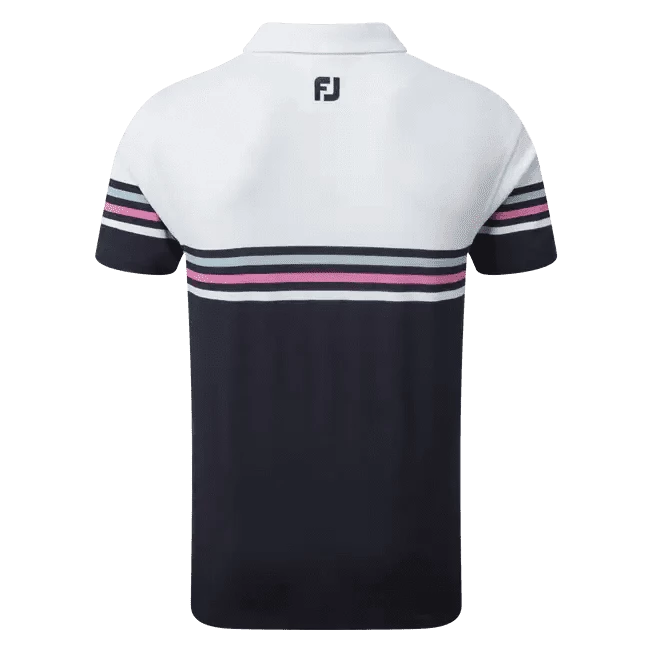 Footjoy Pique Stripe Coloured Block Golf Polo Shirt 90365 4 Footjoy Pique Stripe Coloured Block Golf Polo Shirt 90365 - Image 2