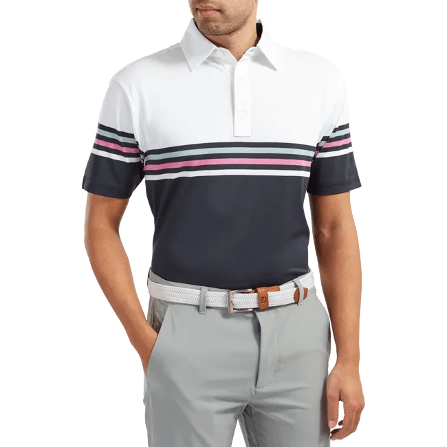 Footjoy Pique Stripe Coloured Block Golf Polo Shirt 90365 6 Footjoy Pique Stripe Coloured Block Golf Polo Shirt 90365 - Image 4