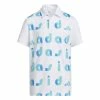 Adidas Junior Graphic Print Golf Polo Shirt HC0250 1 Adidas Junior Graphic Print Golf Polo Shirt HC0250 -Mens Sales Store HC0250 2 APPAREL Photography FrontCenterView white