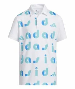 Adidas Junior Graphic Print Golf Polo Shirt HC0250
