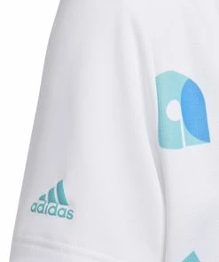 Adidas Junior Graphic Print Golf Polo Shirt HC0250 -Mens Sales Store HC0250 4 APPAREL Photography DetailView1 white