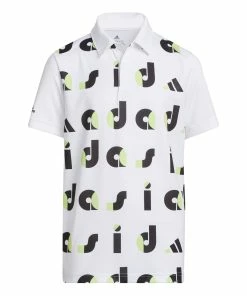 Adidas Junior Graphic Print Golf Polo Shirt HC0251