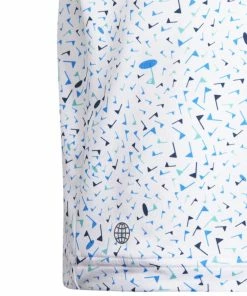 Adidas Junior Flag Golf Polo Shirt HD4952 -Mens Sales Store HD4952 5 APPAREL Photography DetailView2 white