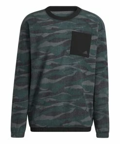 Adidas Texture Print Crew Neck Golf Pullover HF6523