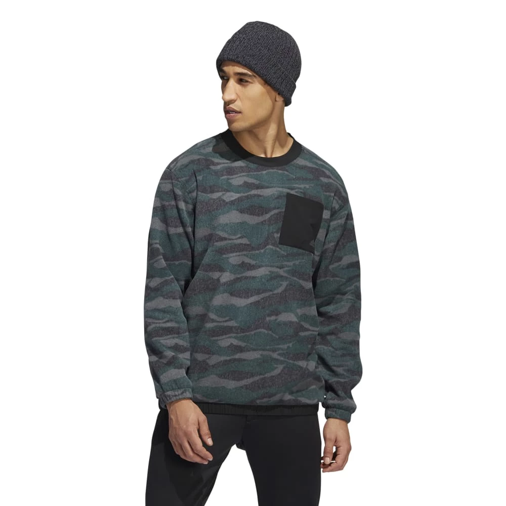 Adidas Texture Print Crew Neck Golf Pullover HF6523 4 Adidas Texture Print Crew Neck Golf Pullover HF6523 - Image 2