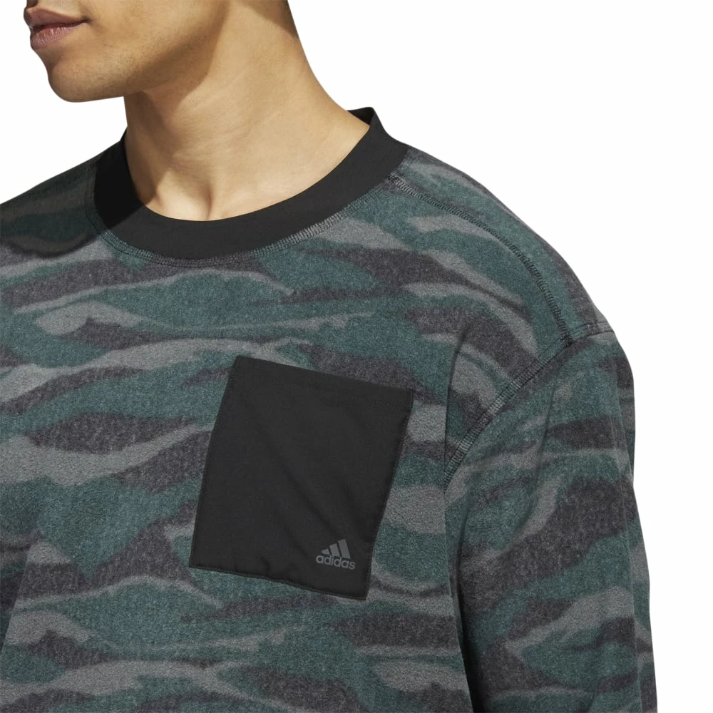 Adidas Texture Print Crew Neck Golf Pullover HF6523 6 Adidas Texture Print Crew Neck Golf Pullover HF6523 - Image 4