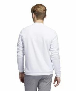 Adidas Core Crew Neck Golf Pullover HF9133 -Mens Sales Store HF9133 5 APPAREL OnModel BackView white