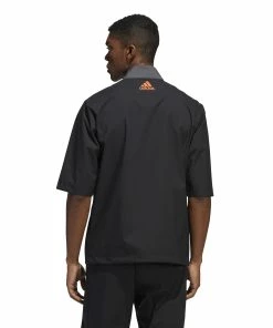 Adidas Provisional Short Sleeve Golf Jacket HF9181 -Mens Sales Store HF9181 5 APPAREL OnModel BackView white
