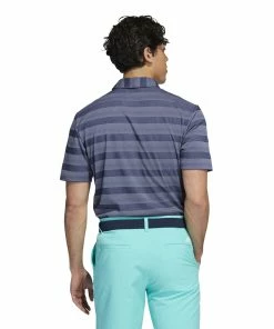 Adidas 2-Colour Stripe Golf Polo Shirt HI5181 -Mens Sales Store HI5181 5 APPAREL OnModel BackView white