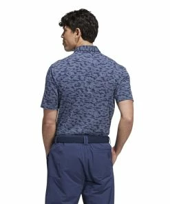 Adidas Go-To Camo Golf Polo Shirt HM7394 -Mens Sales Store HM7394 5 APPAREL OnModel BackView white