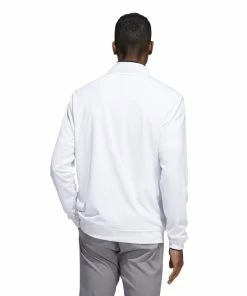 Adidas UPF Lightweight 1/4 Zip Golf Pullover HM8263 -Mens Sales Store HM8263 5 APPAREL OnModel BackView white