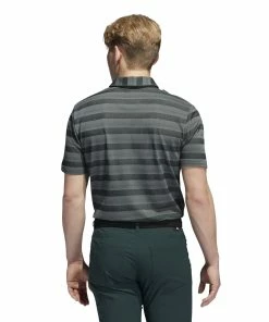 Adidas Stripe Primegreen Golf Polo Shirt HN0631 -Mens Sales Store HN0631 5 APPAREL OnModel BackView white