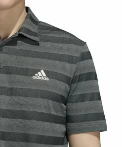 Adidas Stripe Primegreen Golf Polo Shirt HN0631 -Mens Sales Store HN0631 7 APPAREL OnModel DetailView1 white