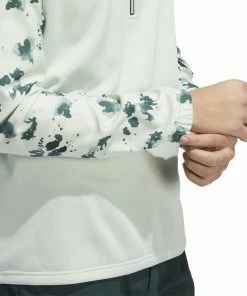 Adidas Splatter Print 1/4-Zip Golf Mid Layer HN7174 -Mens Sales Store HN7174 8 APPAREL OnModel DetailView2 white
