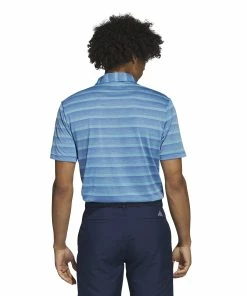 Adidas 2-Colour Stripe Golf Polo Shirt HR8009 -Mens Sales Store HR8009 5 APPAREL OnModel BackView white