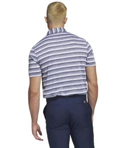 Adidas 2-Colour Stripe Golf Polo Shirt HS7579 -Mens Sales Store HS7579 5 APPAREL OnModel BackView white PhotoRoom