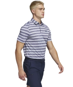 Adidas 2-Colour Stripe Golf Polo Shirt HS7579 -Mens Sales Store HS7579 6 APPAREL OnModel WalkingView white PhotoRoom