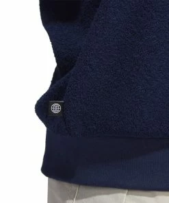 Adidas Core Crew Neck Golf Mid Layer HT5907 -Mens Sales Store HT5907 8 APPAREL OnModel DetailView2 white