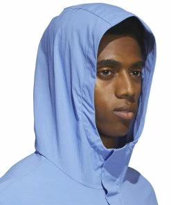 Adidas Ripstop 1/4 Zip Golf Hoodie HY5378 -Mens Sales Store HY5378 7 APPAREL OnModel DetailView1 white