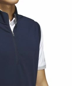 Adidas Elevated 1/4 Zip Golf Vest IB4541 -Mens Sales Store IB4541 7 APPAREL OnModel DetailView1 white