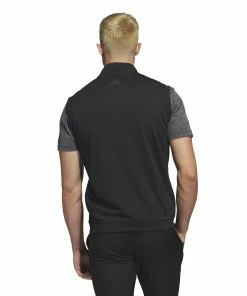 Adidas Elevated 1/4 Zip Golf Vest IB4542 -Mens Sales Store IB4542 5 APPAREL OnModel BackView white