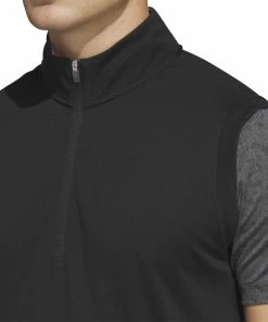 Adidas Elevated 1/4 Zip Golf Vest IB4542 -Mens Sales Store IB4542 7 APPAREL OnModel DetailView1 white