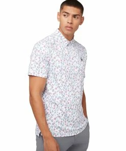 Original Penguin Whimsical Tropical Print Golf Polo Shirt OGKSC027