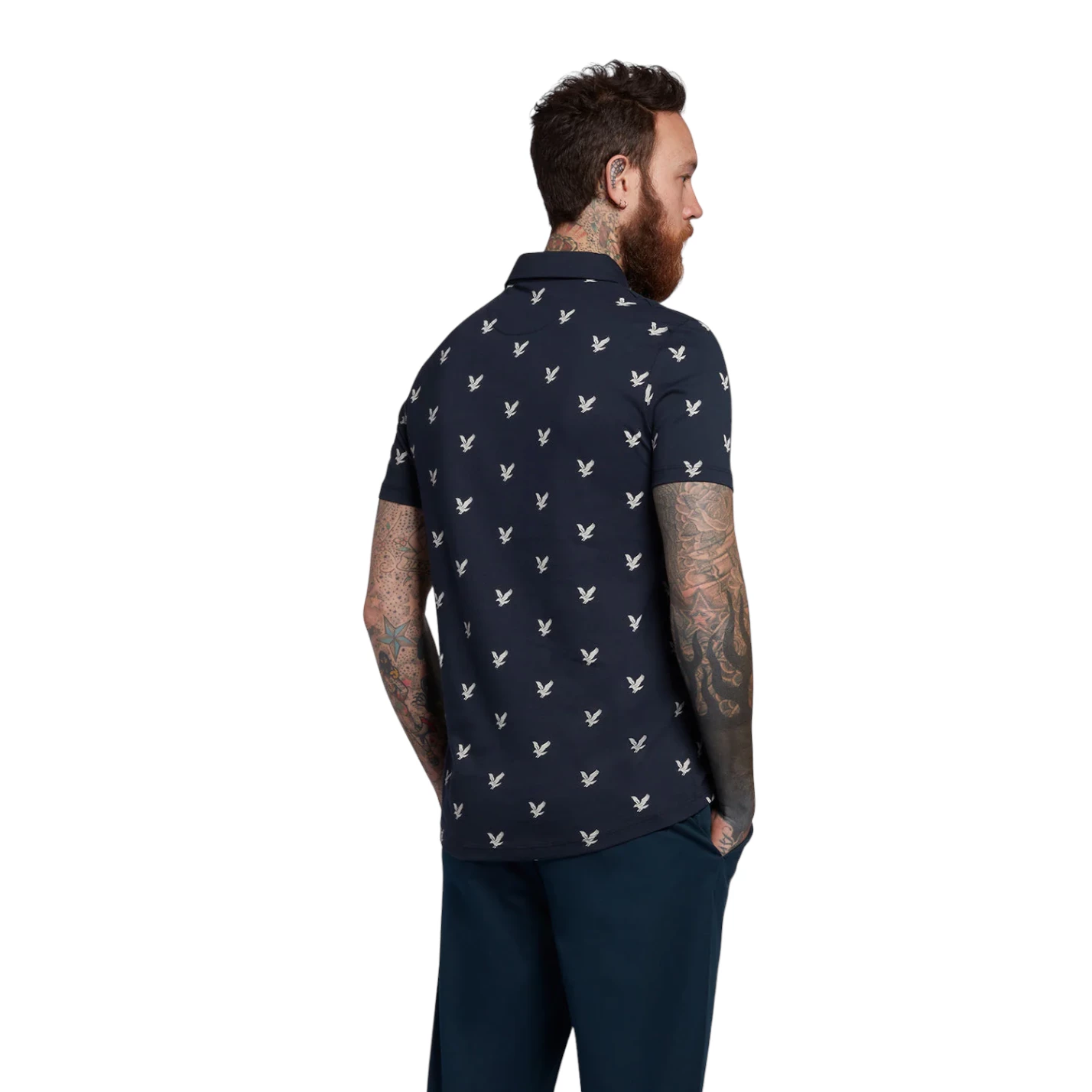 Lyle & Scott Eagle Print Polo Shirt SP1563 6 Lyle & Scott Eagle Print Polo Shirt SP1563 - Image 4