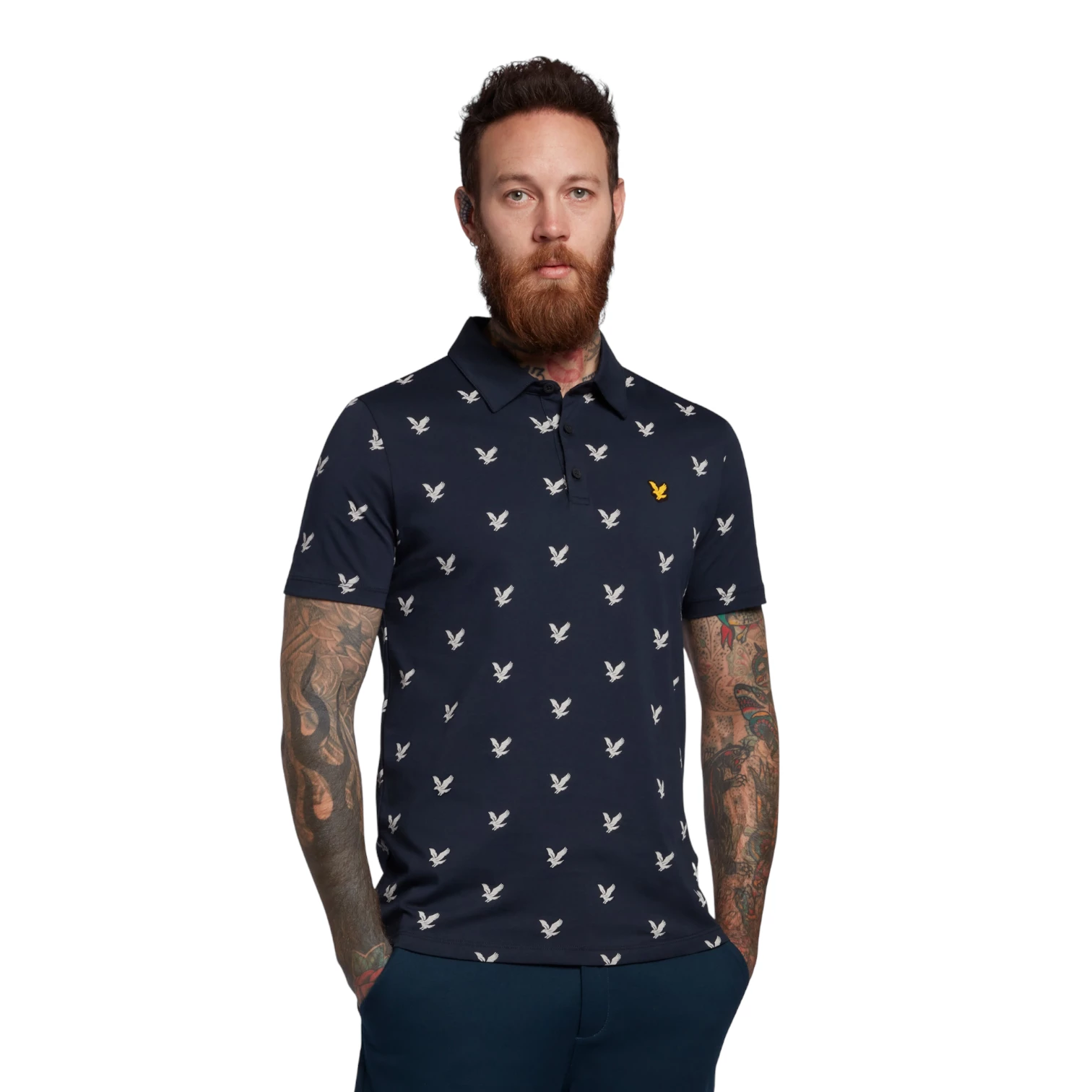 Lyle & Scott Eagle Print Polo Shirt SP1563 3 Lyle & Scott Eagle Print Polo Shirt SP1563
